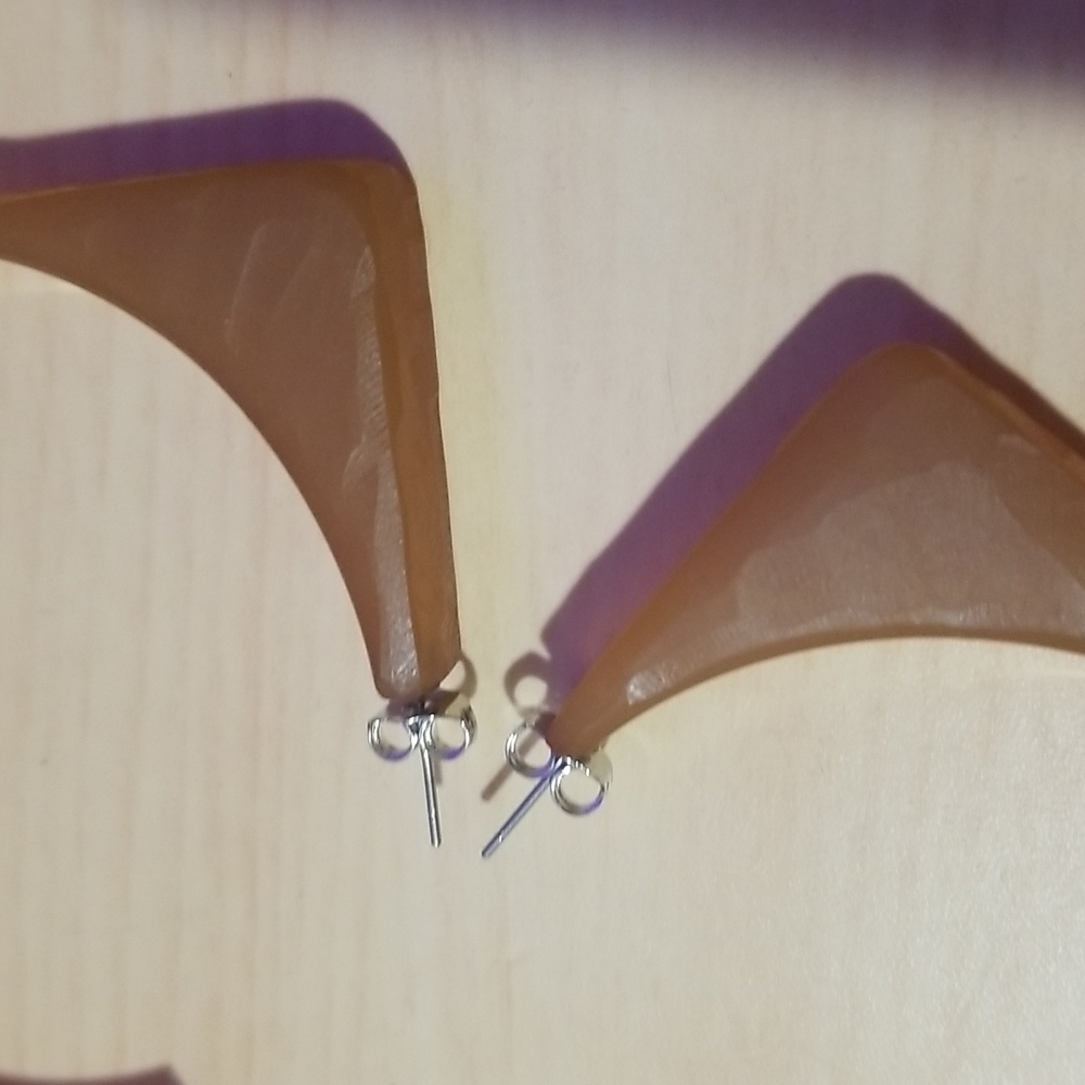 💕RACHEL COMEY💕 Tuck Acrylic Square Hoop Earrings ~ Amber NWOT - Picture 7 of 7